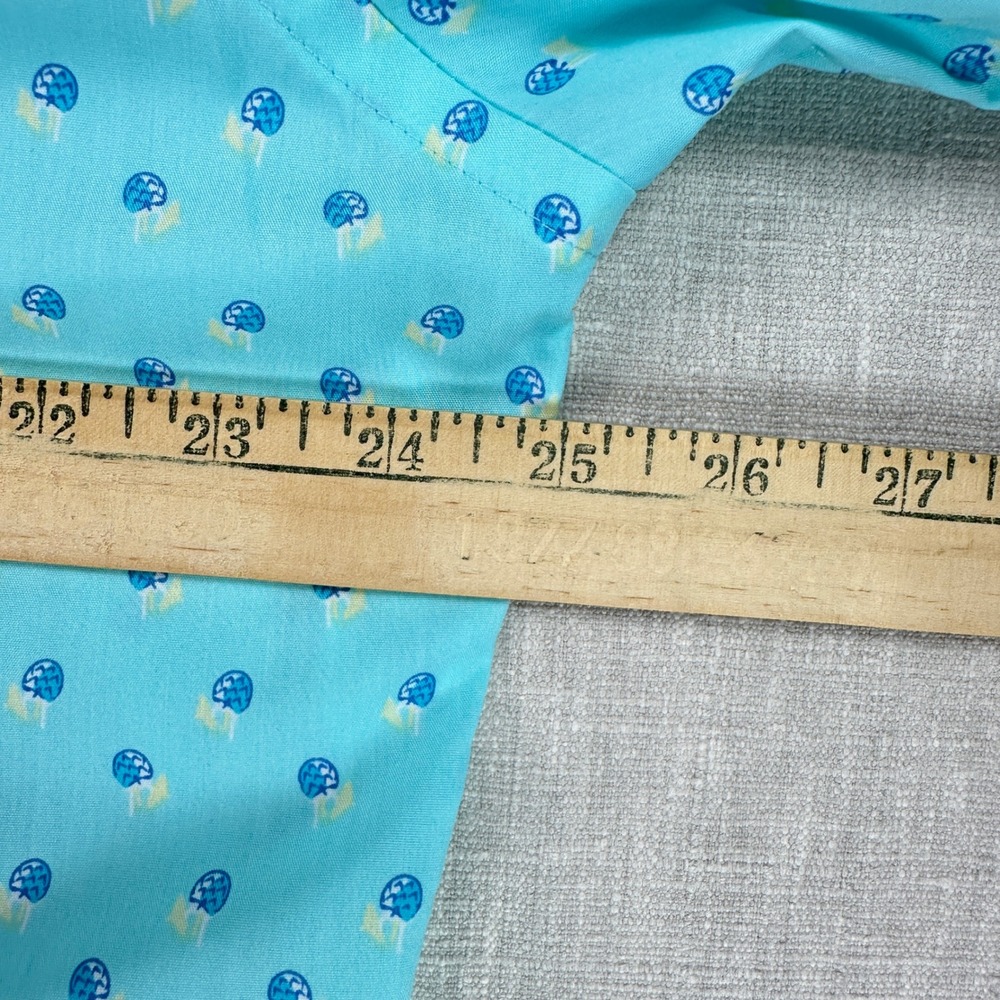IZOD Button Down Shirt Mens XL Turquoise Blue Tropical Drink All Over Print - Picture 7 of 9